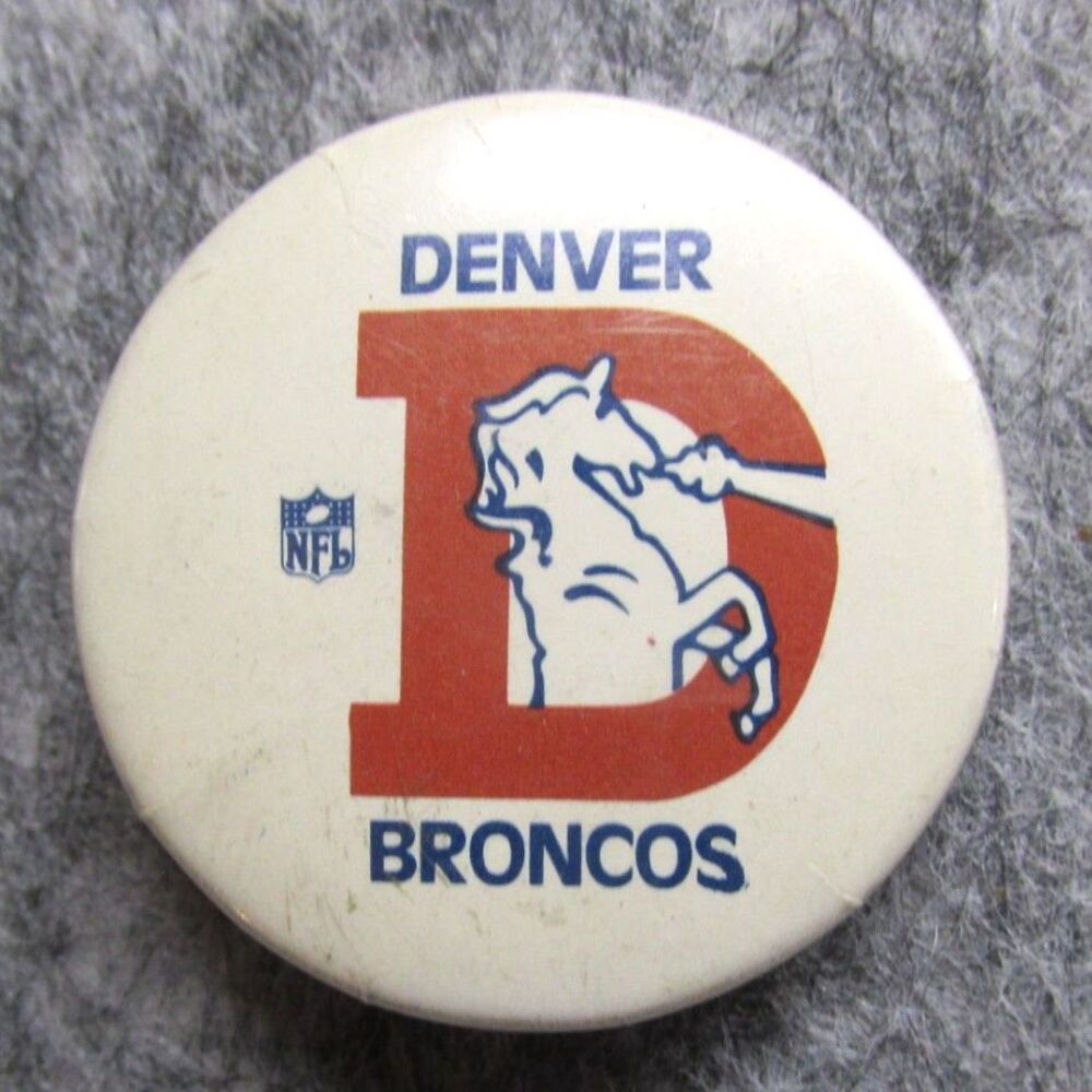 Vintage Denver Broncos Pinback Button 1.25" NFL  Logo 1970s Rare